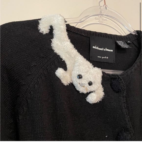 Vintage Michael Simon cat cardigan sweater - Picture 4 of 5